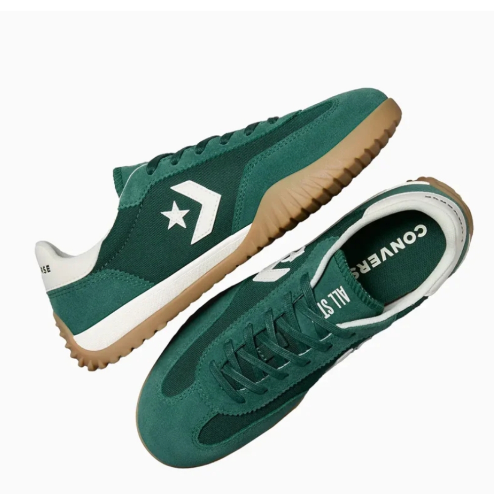 Converse Run Star Trainer. Green Envy/Egret/White. Low top Shoe. Unisex, Size 9